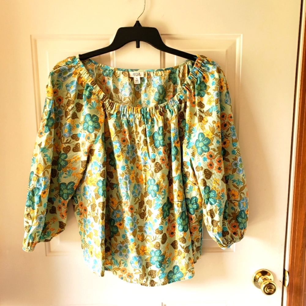 NWOT Blouse Colorful Floral Boho Hippie Size 1X